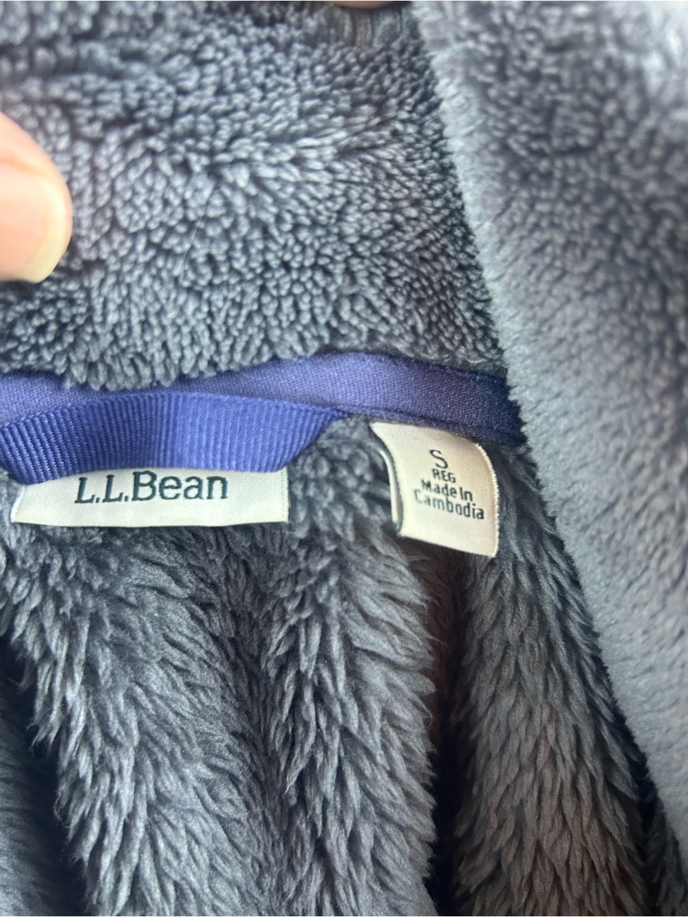 L.L.Bean Women’s Small Sherpa Fleece Jacket Gray Blue Full Zip Cozy Pullover - Picture 6 of 8